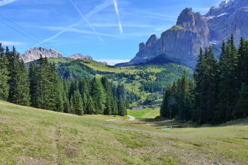 Blick zum Grödner Joch