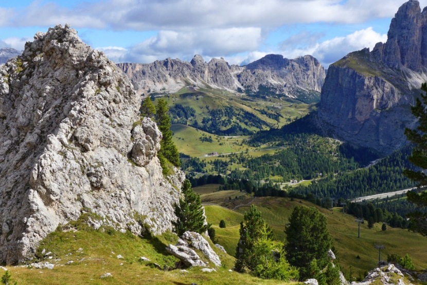 Blick zum Grödnerjoch